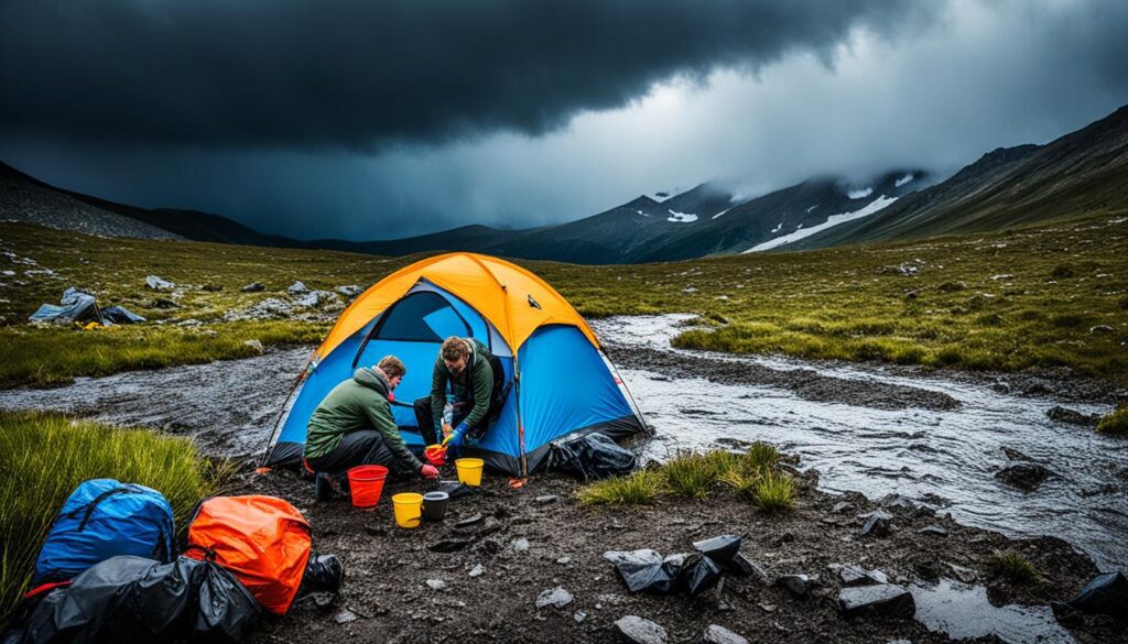 como manter barraca seca em acampamento
