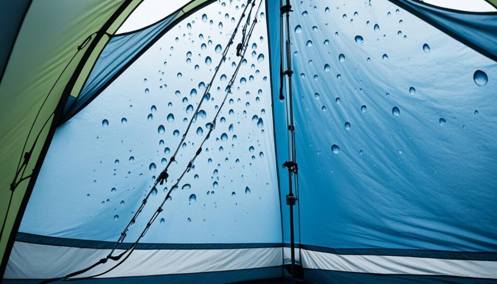 condensação na barraca