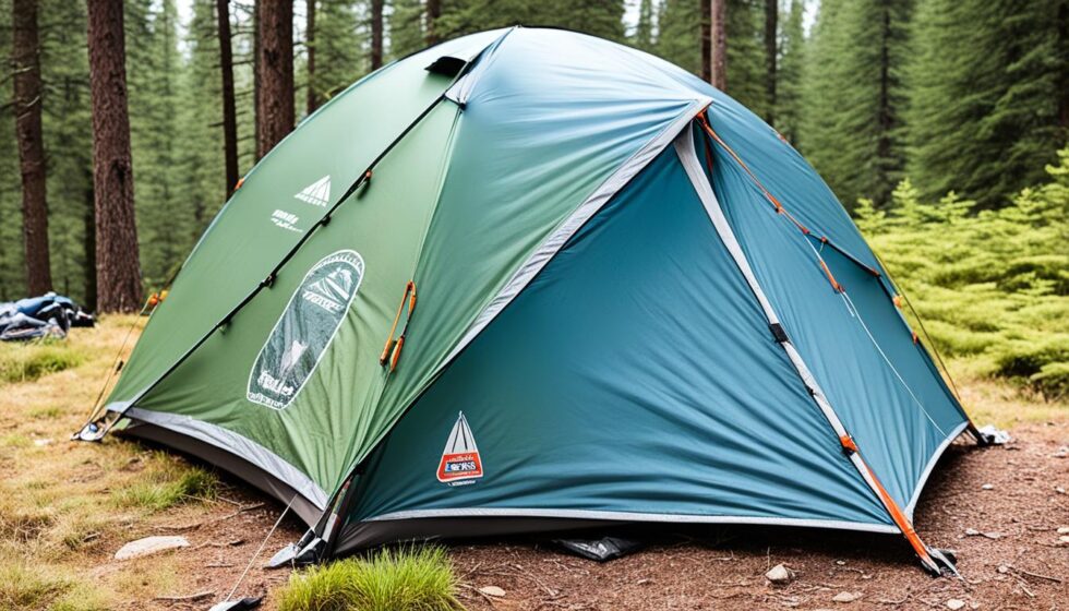 Qual é a vida útil típica de uma barraca de camping?
