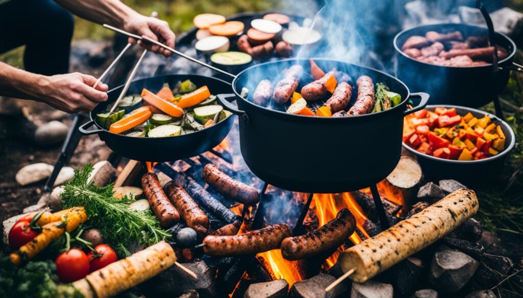 Refeições no acampamento