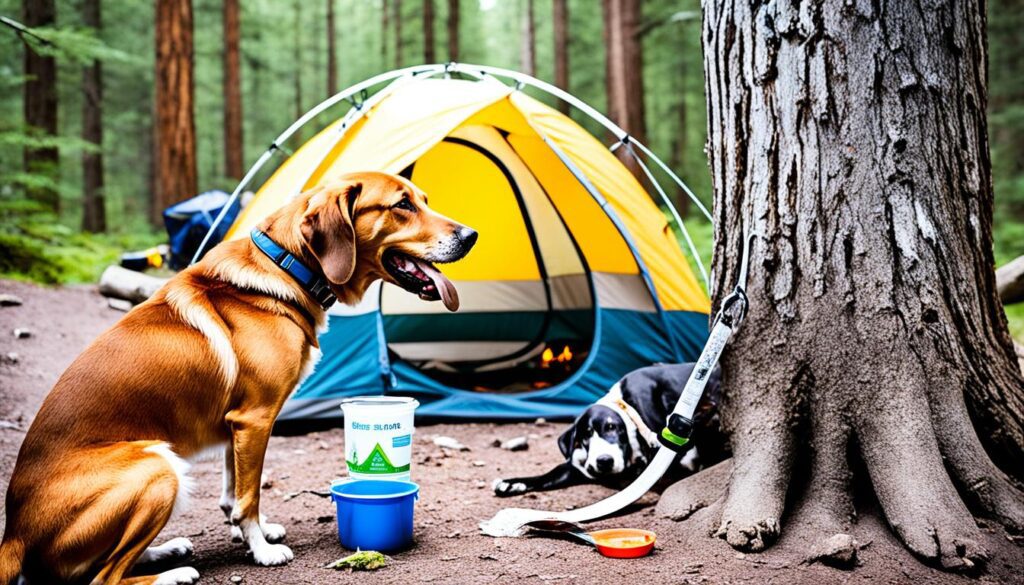 Cuidados com cães em acampamentos