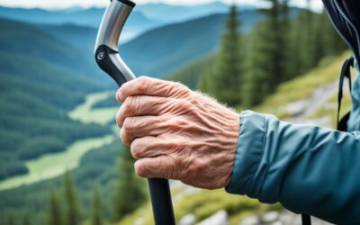 Como segurar o bastão de caminhada?