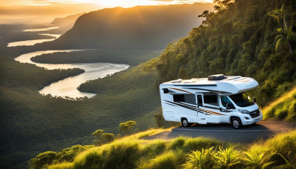 Motorhome em frente à paisagem brasileira