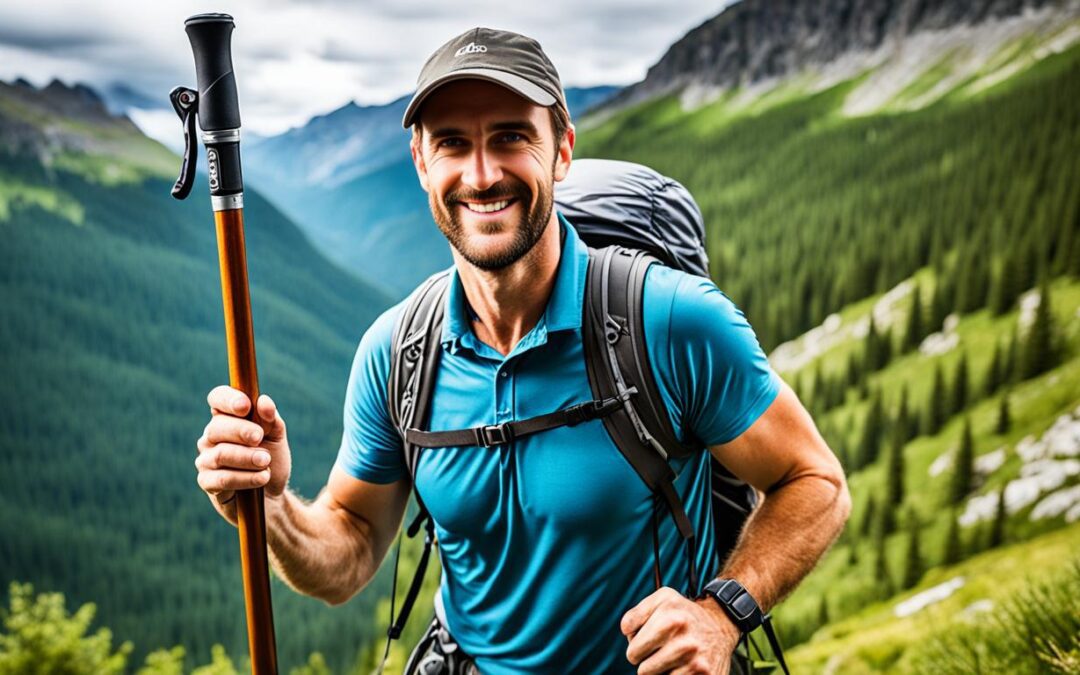 Qual a altura do bastão de caminhada?