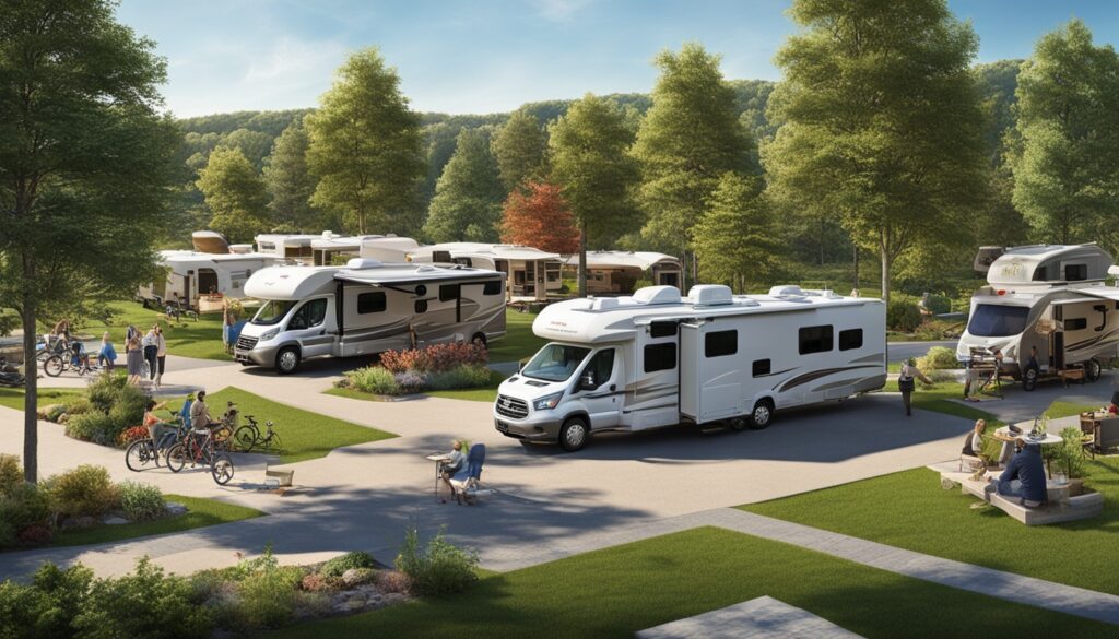 Trailer park com motorhome