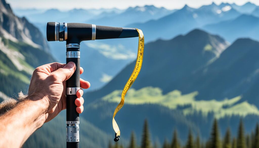 ajuste de bastões de caminhada