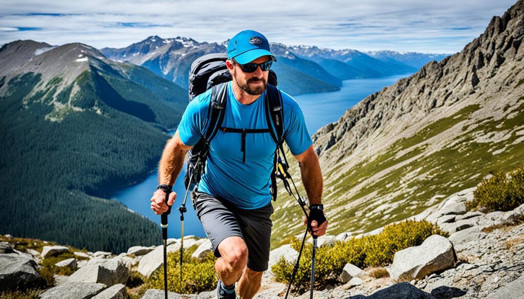 técnica correta com bastões de caminhada