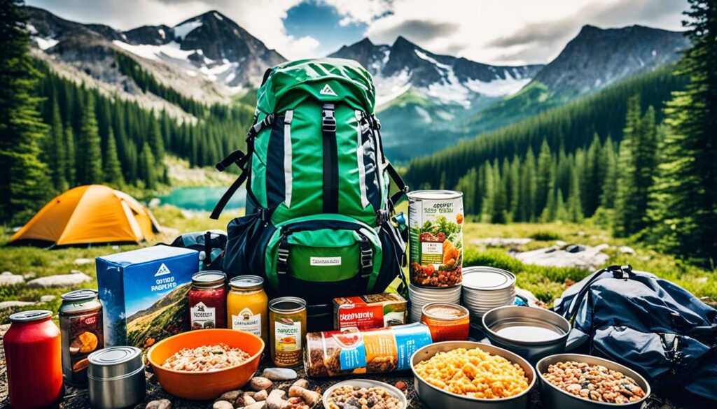 Alimentos não perecíveis para camping