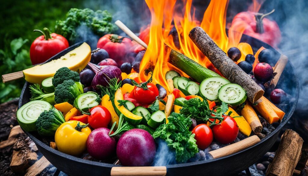 Defumação de legumes e frutas