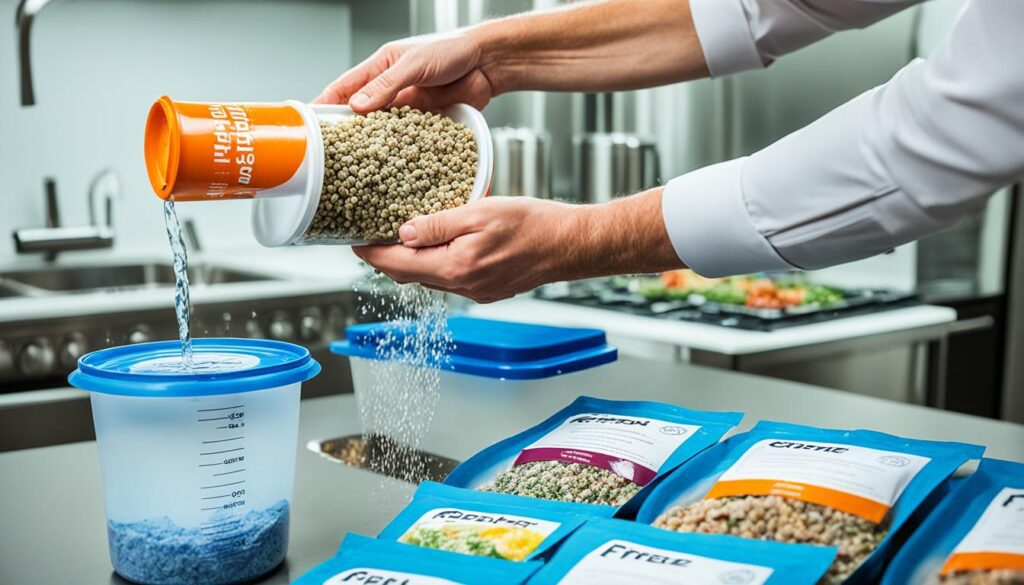 Reidratação de alimentos liofilizados Reidratação de alimentos liofilizados