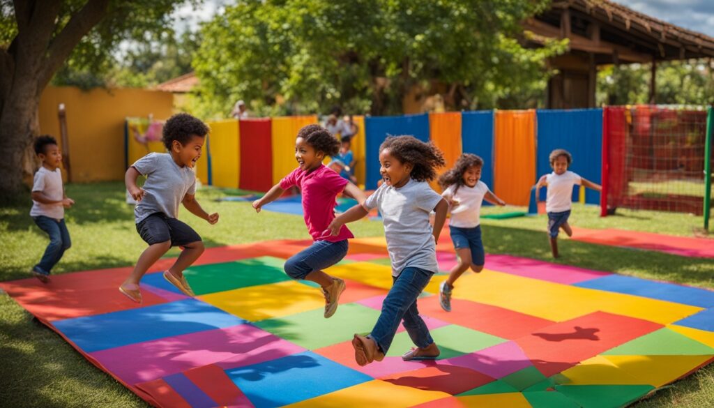 crianças brincando de amarelinha crianças brincando de amarelinha