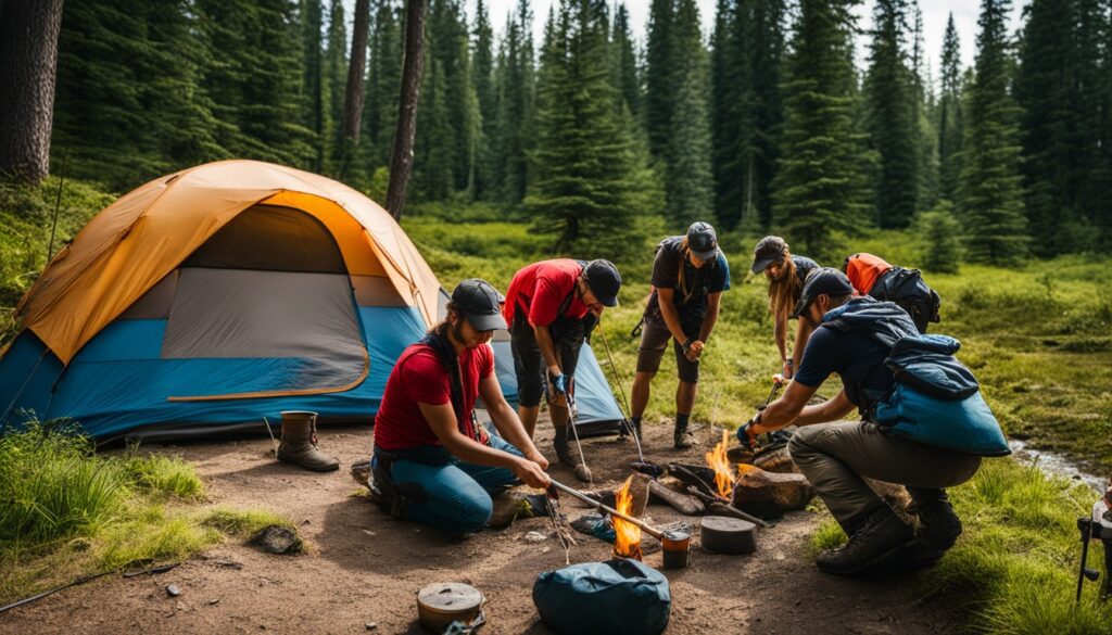 técnicas de montagem de acampamento