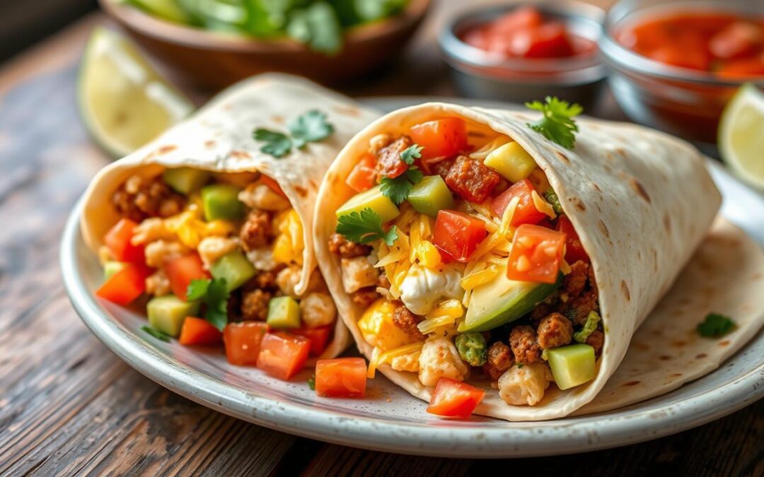 Burrito de café da manhã com chouriço