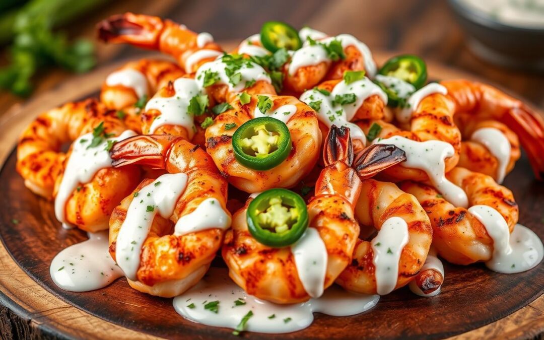 Camarão Buffalo Grelhado com Molho Ranch Picante