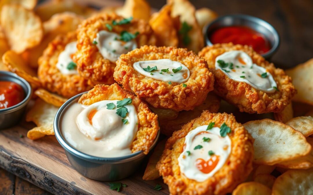 Chips de Frango Buffalo Recheados com Kettle