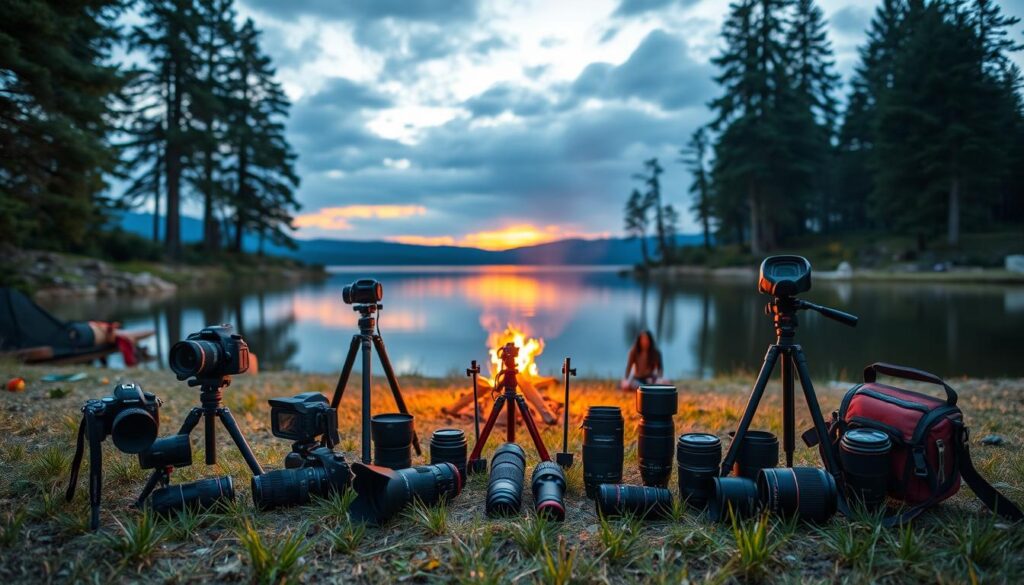 Equipamento Fotografia Acampamento e lagos
