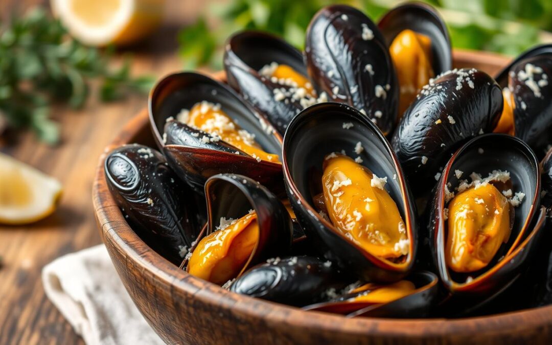 Mexilhões com Manteiga de Alho e Parmesão