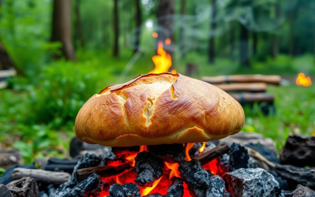 Pão Assado com Carvão Camp Ready