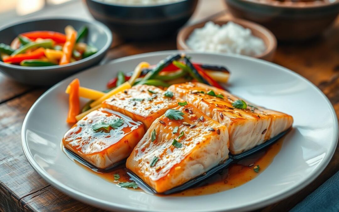 Salmão Marinado com Alho e Soja