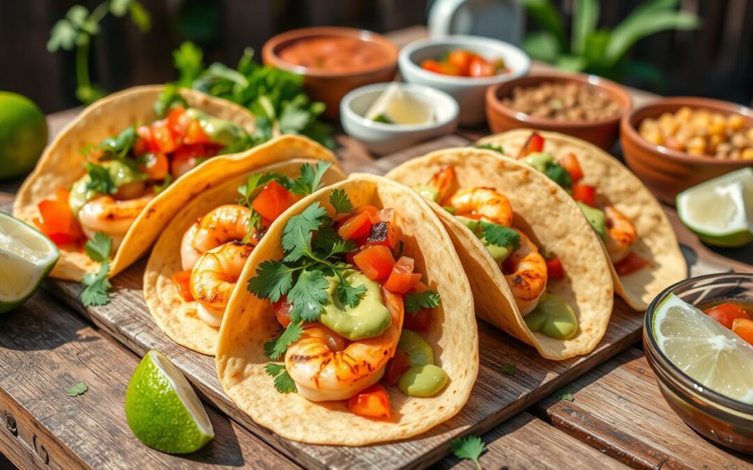 Tacos de Camarão Grelhado