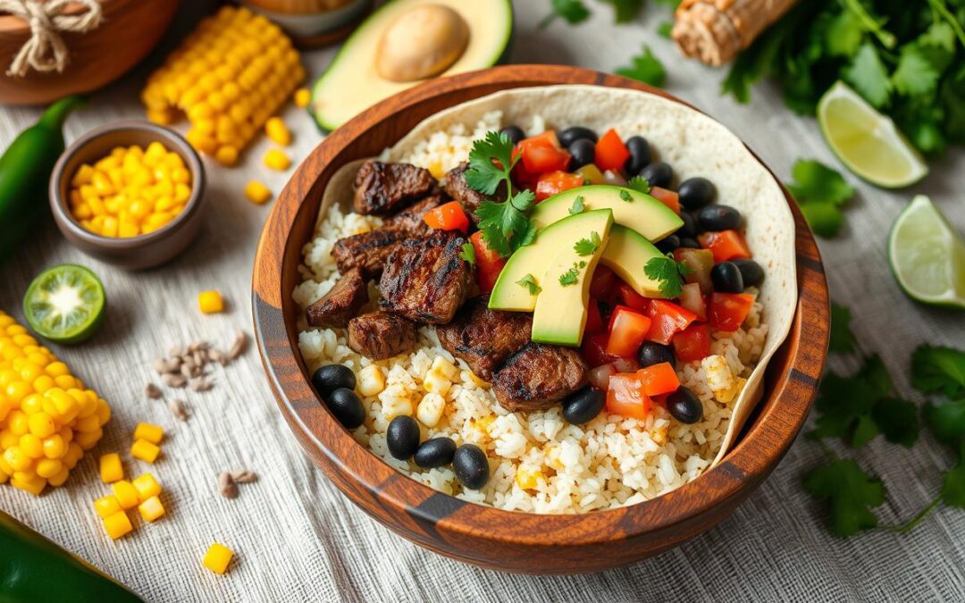 Tigela de Burrito de Bife Grelhado