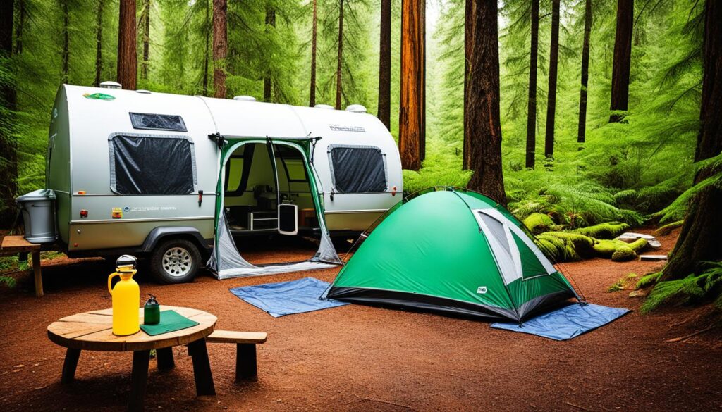 acampamento de baixo impacto