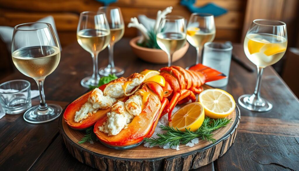 combinação de bebidas com frutos do mar