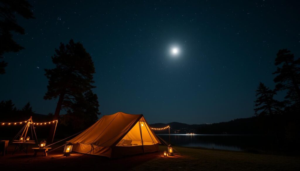 iluminação para fotografia noturna