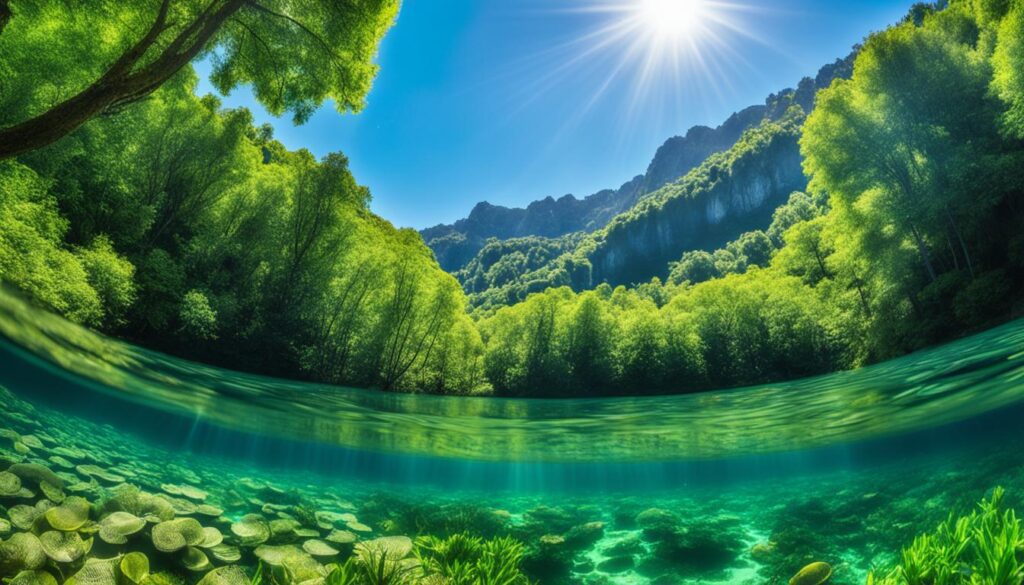 lagos de águas cristalinas