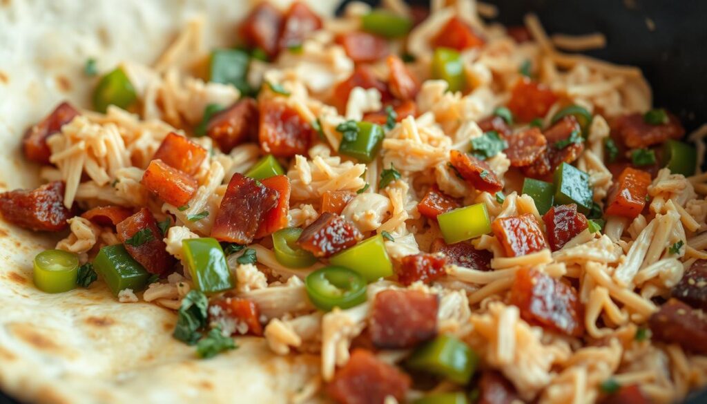 recheio de frango com bacon