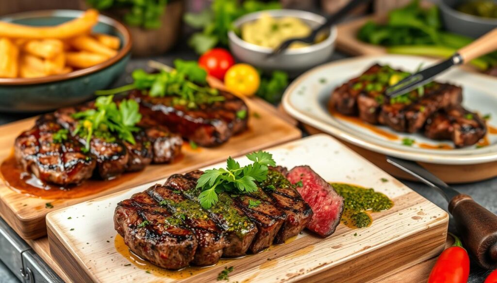 variações da receita de bifes com chimichurri
