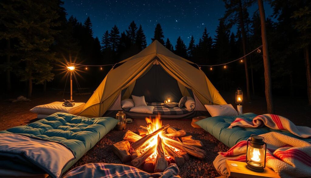 Acampamento confortável