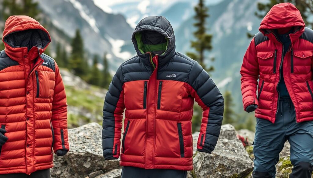 Camadas de roupa para acampamento