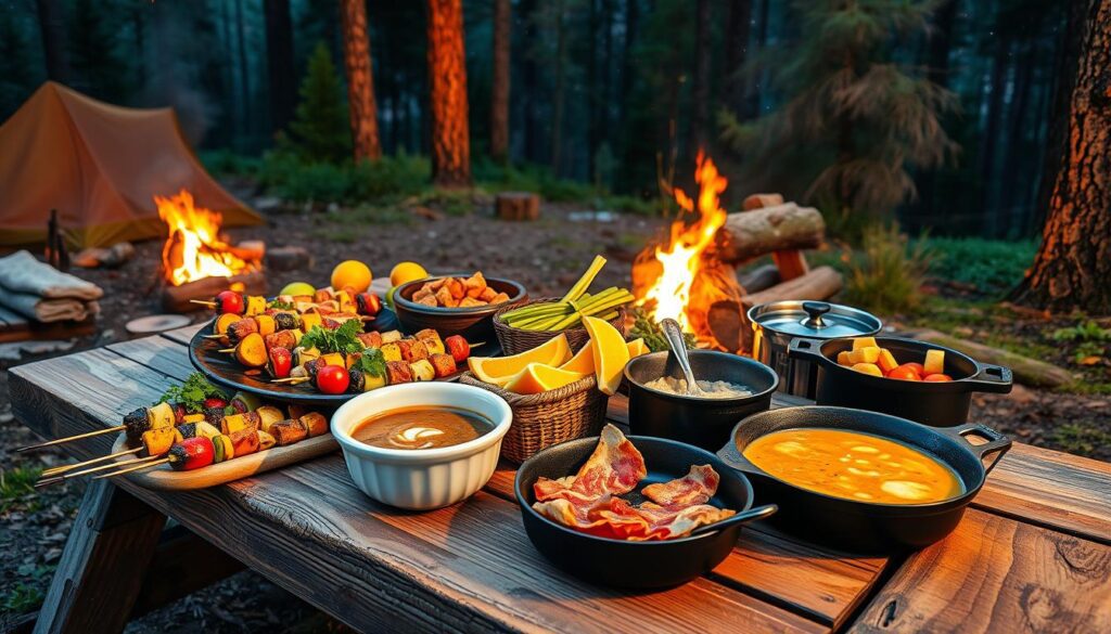 comida para acampamento comida para acampamento
