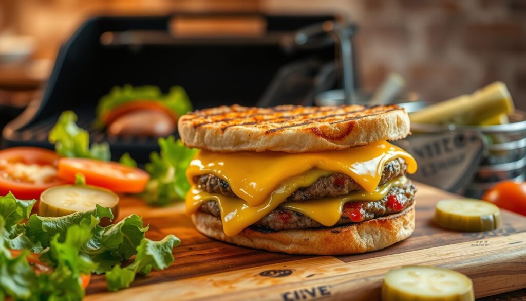 como grelhar Cheesy Patty Melt