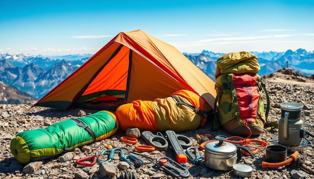 equipamentos de acampamento montanhismo
